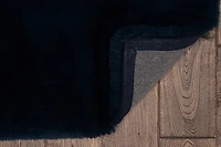 Tapis d'appoint Maven Faux Lapin bleu marine de 3 pi x 5 pi