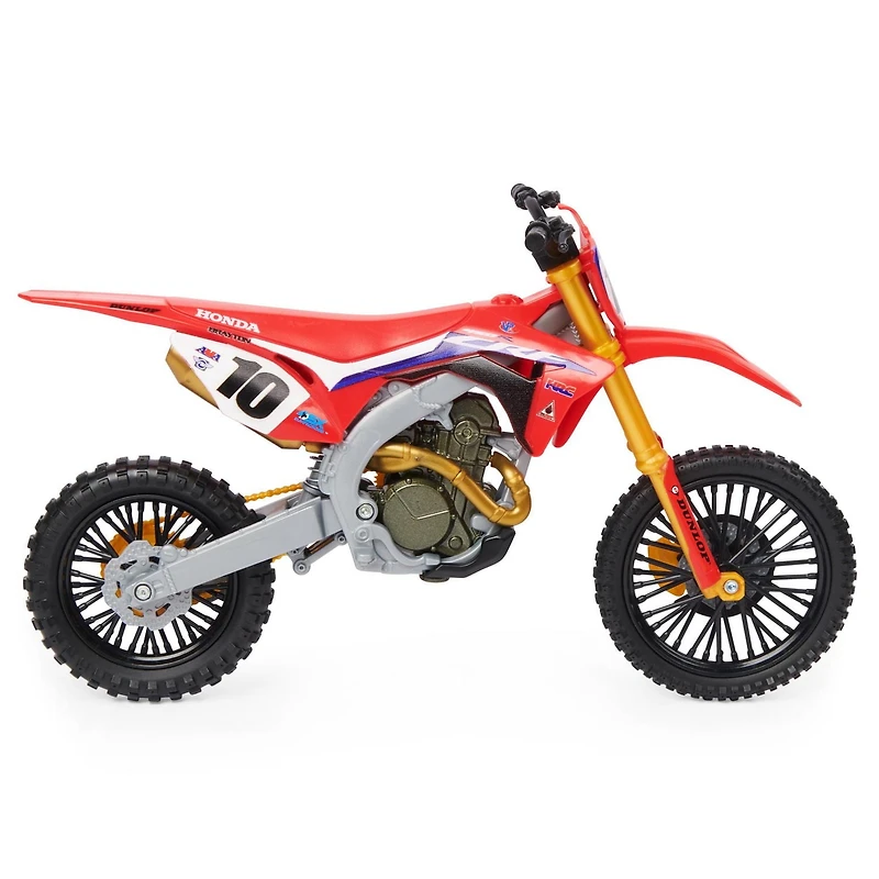 Supercross, Authentic Justin Brayton 1:10 Scale Collector Die-Cast Motorcycle Replica with Display Stand