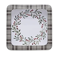 HOLIDAY TIME WINDOW SQUARE TIN