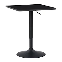 Table de bar pivotante CorLiving Maya Square, plateau en bois composite, hauteur réglable, piètement en métal, chromée/noire