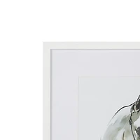Hometrends White Horse Art Framed and Matted