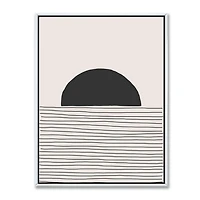 Designart Lignes géométriques minimales et cercle V ART MURAL À CADRE FLOTTÉ