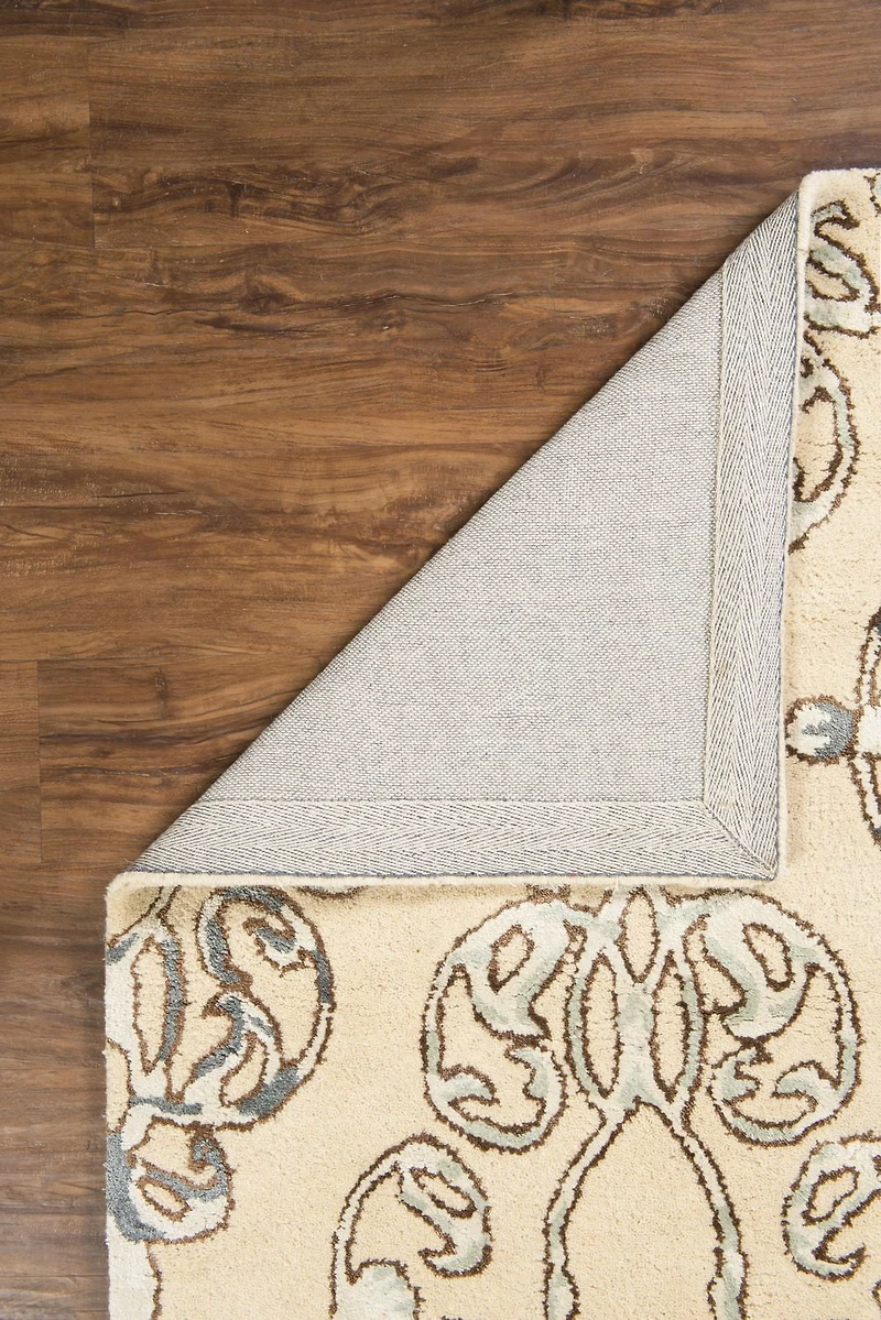 Tapis en Laine Aspire Camée crème et bleu de 5 pi x 8 pi
