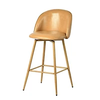 Homy Casa - Ensemble de 2 tabourets de bar contemporains, hauteur d'assise 66 cm, revêtement en tissu et pieds imitation bois