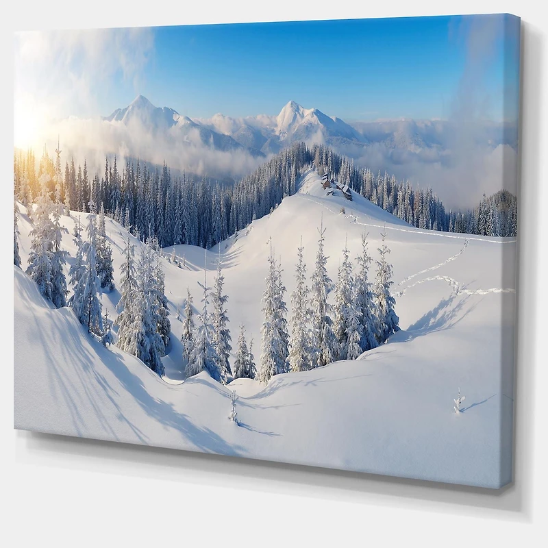 Designart Winter Mountains Panorama Canvas Wall Art