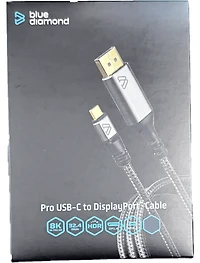 BlueDiamond PRO USB-C to Display Port 8K Cable - Ultra HD - 32.4Gbps - Dynamic HDR - DP 1.4 - USB-C - 8K@60Hz, 4K@120Hz, 6ft