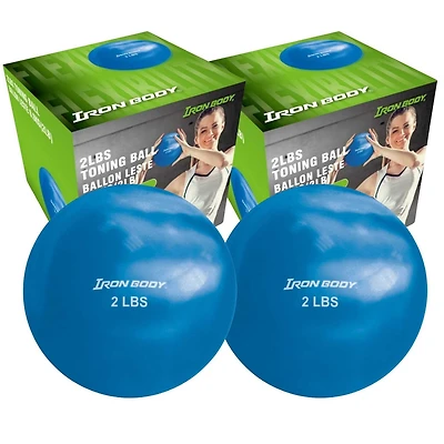 IBF Iron Body Fitness 2 lb. Toning Balls Pair - 2 x 2 lbs. Toning Balls for Pilates, Yoga, Aerobics, and Stretching