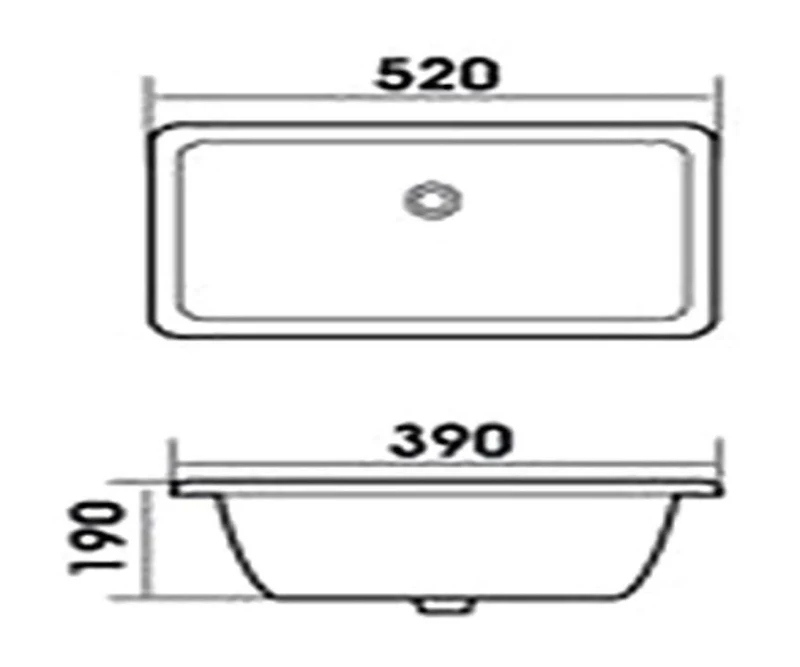 DROP Bath and Kitchen DR091061 Undermount Bathroom Sink