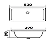 DROP Bath and Kitchen DR091061 Undermount Bathroom Sink