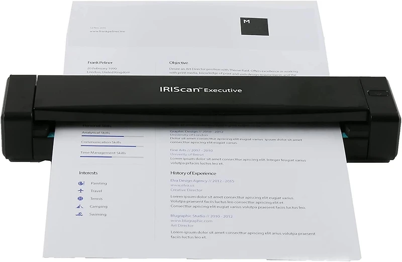 I.R.I.S Executive 4 Duplex Full Page Portable Sheetfed Scanner