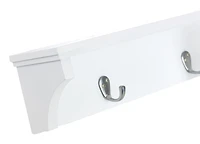 kieragrace Finley Wall Shelf with 3 Metal Hooks - White, 24" by 5.25"