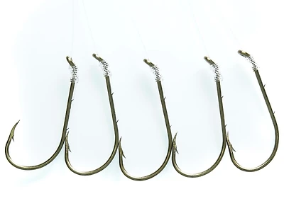 Mustad 555-2/0-6 Crochet à bec cannelé classique, bronze, taille 2/0 Crochet à bec cannelé Mustad Classic, bronze 2/0