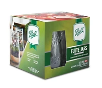 Ball Flute Mason Jars with Mason Jar Lids, 16 oz (473 mL), 4 pièces