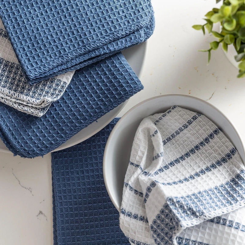 Fouta Stripe Set of 6 Cotton Dish Cloth
