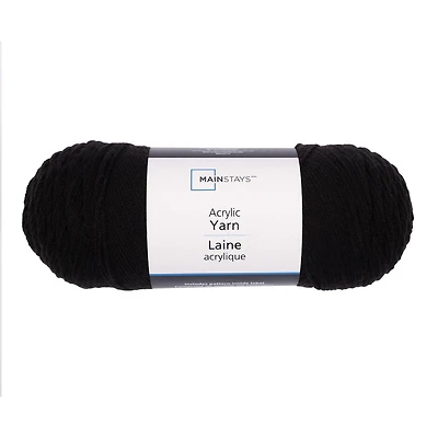 Mainstays Acrylic Yarn, Mainstays Medium Acrylic Black Yarn, 7 Oz 397 Yards
