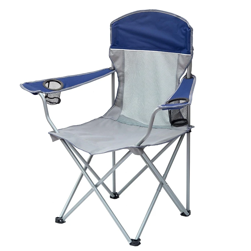 Chaise filet confort Ozark Trail, capacité maximale de 102 kg (225 lbs), Couleur Bleu taille : 32,1 po de largeur x 20,5 po de profondeur x 38 po de hauteur