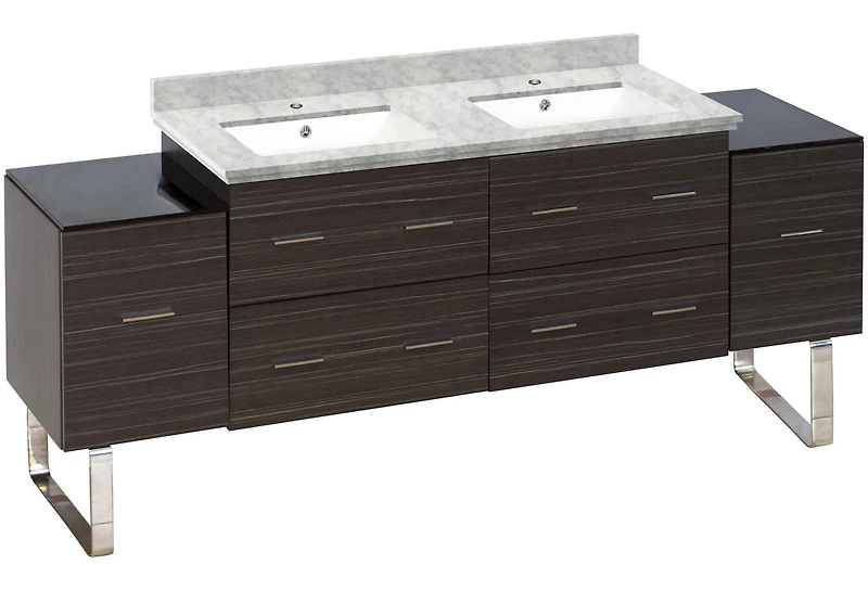American Imaginations 74-in. W Vanity Base Set Dawn Grey