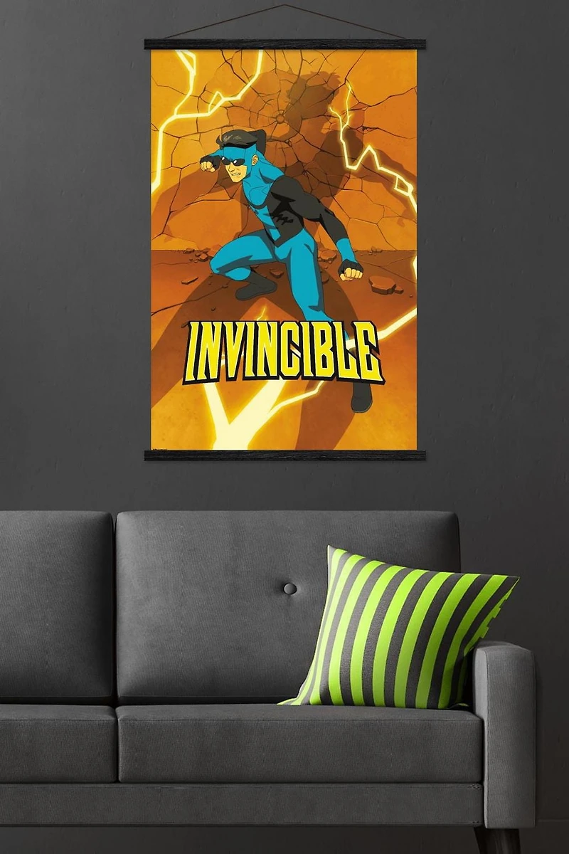 Invincible: Season 3 - Blue Suit Teaser One Sheet Wall Poster with Magnetic Frame, 22.375" x 34"