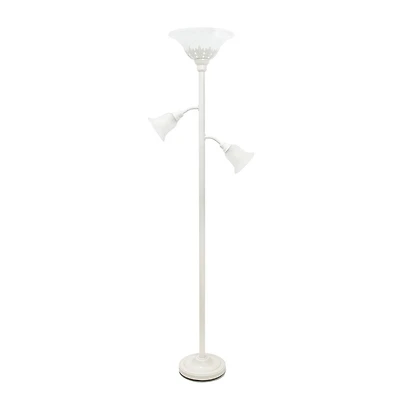 Elegant Designs 3 Light Floor Lamp with Scalloped Glass Shades