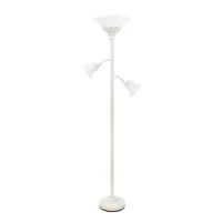 Elegant Designs 3 Light Floor Lamp with Scalloped Glass Shades