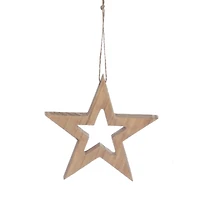 HOLIDAY TIME WOOD BLACK STAR ORNAMENT