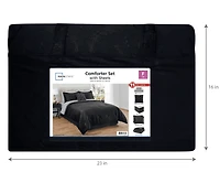 Mainstays Ensemble de lit 11 pieces velours noir, double MAINSTAYS PL MS ENSLIT11P NOIR D