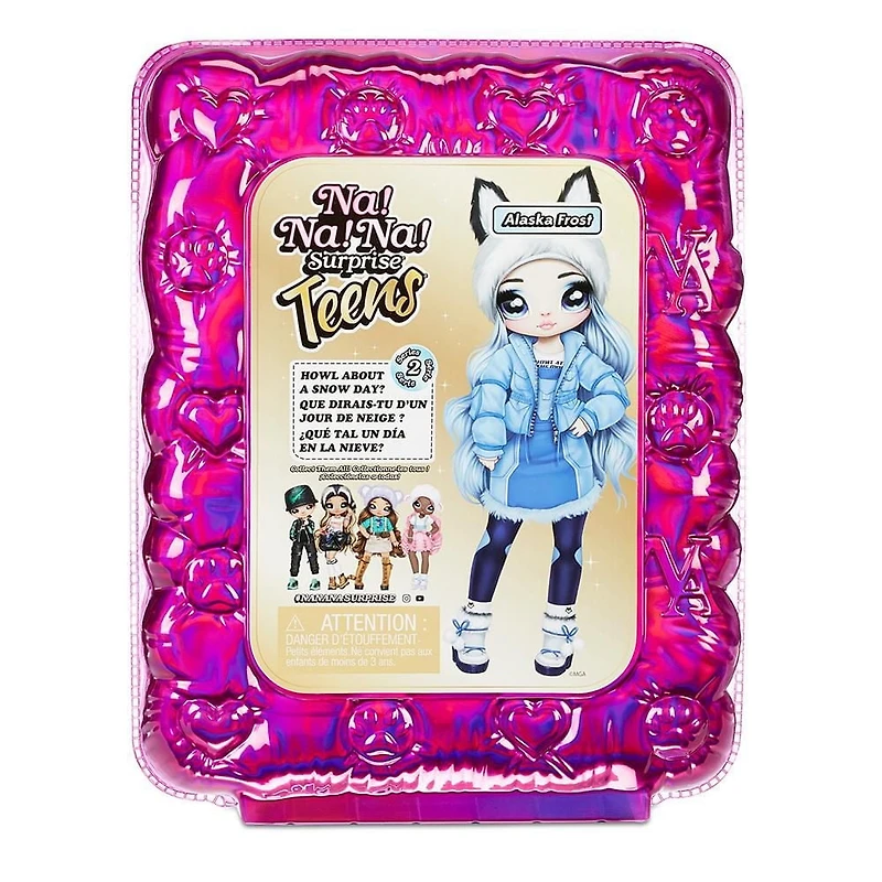 Na Na Na Surprise Teens Fashion Doll – Alaska Frost, 11" Soft Fabric Doll, Wolf Inspired with Blue Hair