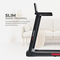 Sunny Health & Fitness Interactive Slim Folding Treadmill with Advanced Brushless Technology, Enhanced Stabilization, Exclusive SunnyFit App Bluetooth Connectivity