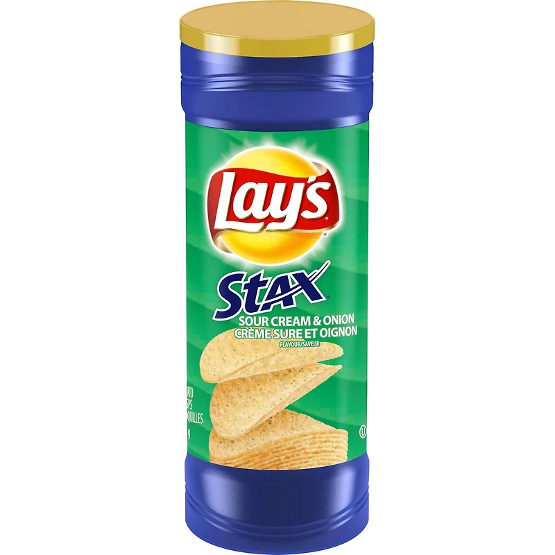 Lay's Stax Sour Cream & Onion flavoured potato crisps, 155g