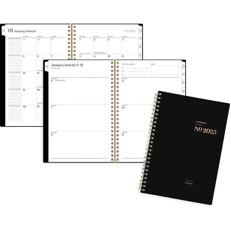 Cambridge Workstyle Balance Petit Agenda hebdomadaire/mensuel Planificateur
