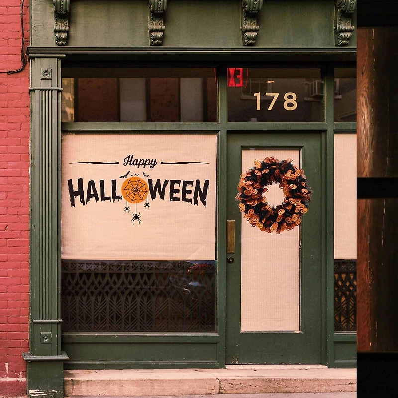 Couronne ronde d'Halloween Couronne ronde de citrouille d'Halloween