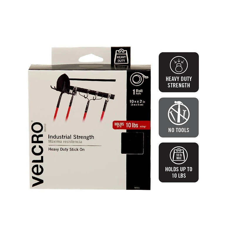 Les fixations de qualité industrielle VELCRO® Brand 10pi x 2" (3m x 5cm) noir
