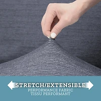 SmartFit Housse de canapé extensible en chenille en tissu recyclé avec tissu performant, housse de meuble 1 pièce, bleu Housse en tissu