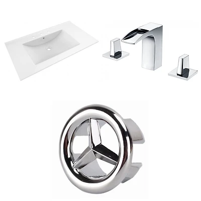 American Imaginations -in. W 3H8-in. Ceramic Top Set In White Color AI