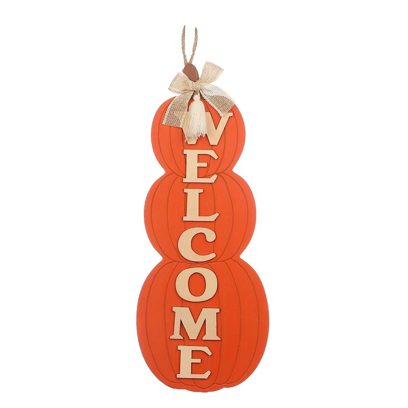 Décor mural de citrouille en bois