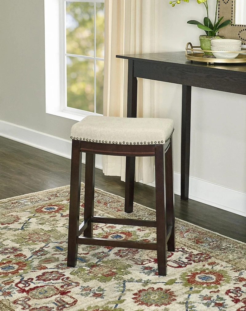 Tabouret de comptoir Eden en noyer