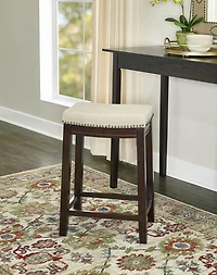 Tabouret de comptoir Eden en noyer