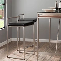 Heavenly Collection PU Stool with Stainless Steel Frame SET OF 6