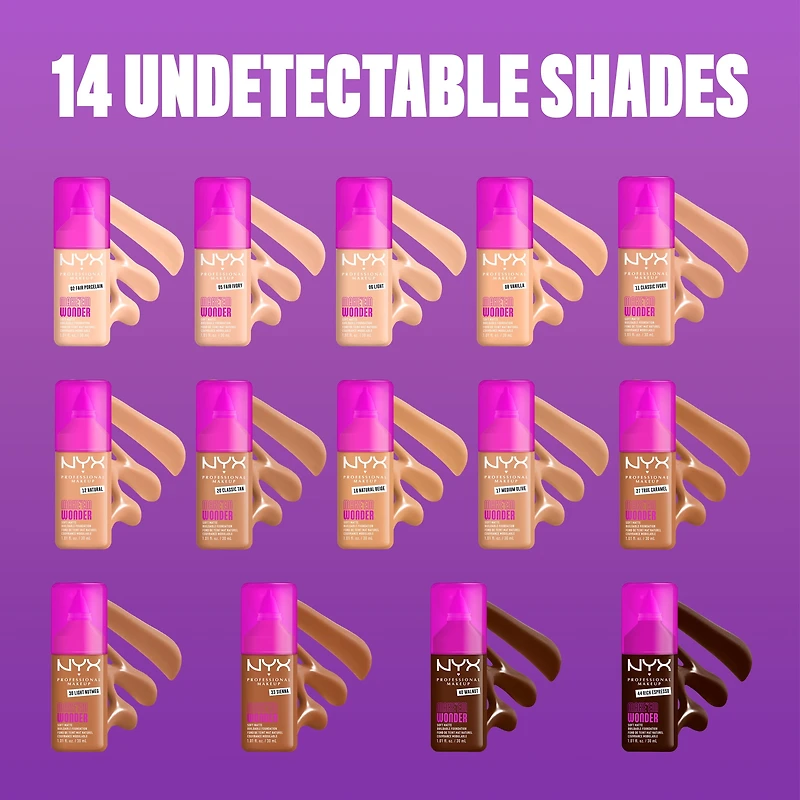NYX Professional Makeup Make 'Em Wonder Fond de Teint Mat Naturel, Teinte: Natural Beige
