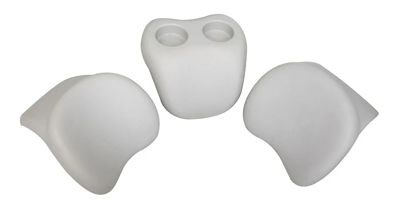 ENSEMBLE APPUIE-TÊTE CONFORT ET PORTE-VERRE, POUR LA SÉRIE AQUA MARINA mSPA HOT TUB AND SPA, est livré avec 2 pièces d'appui-tête confort et une pièce de support en verre.