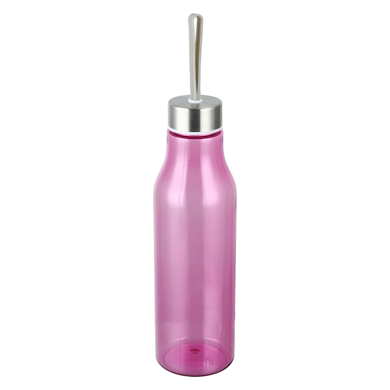 Bouteille d'eau en plastique Mainstays de 20 oz avec couvercle à visser en acier inoxydable, violete