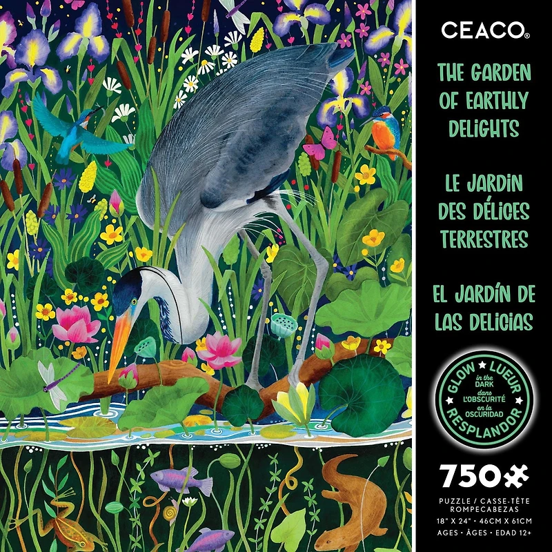 Ceaco Glow Le jardin pour les délices terrestres Puzzle 750 pièces
