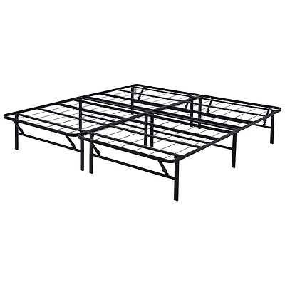 Mainstays 14" High Profile Foldable Steel Bed Frame, Powder-coated Steel, No Box Spring Needed