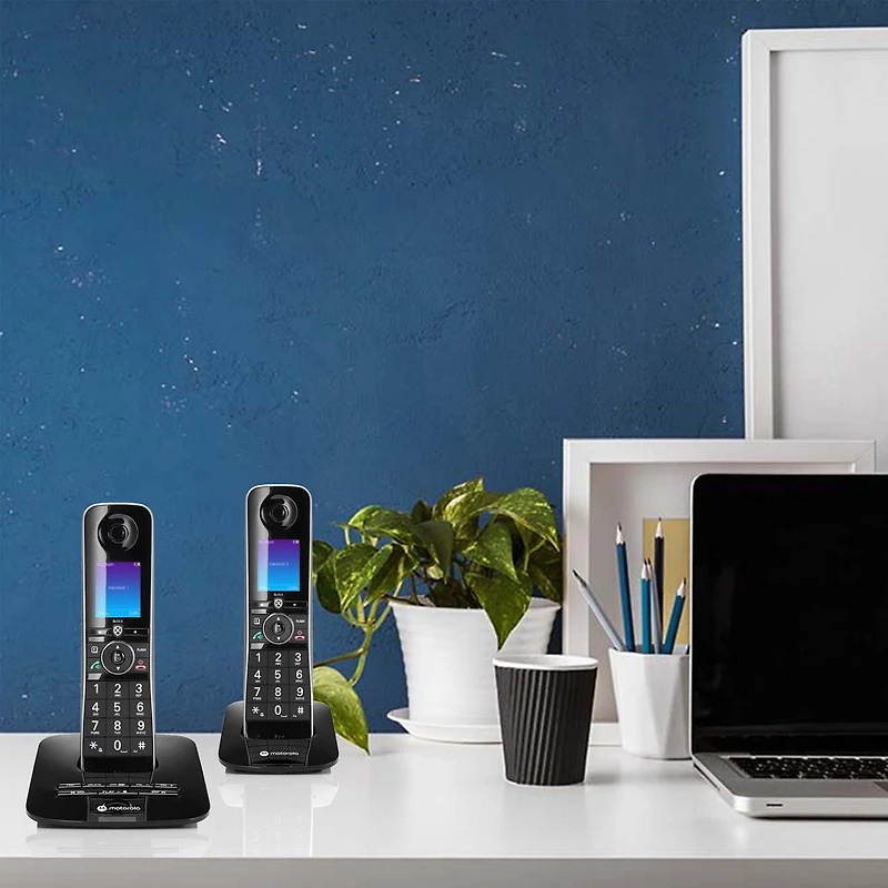 Téléphone sans fil Motorola D87 Série Bluetooth - Duo Pack - Noir