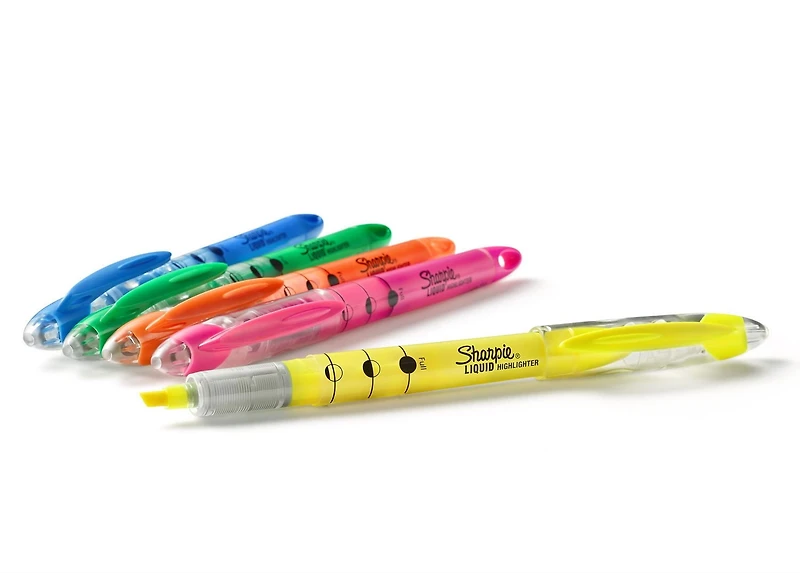 Surligneurs liquides Sharpie, pointe biseautée, couleurs assorties