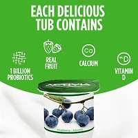 Activia Probiotic Yogurt, Vanilla/Blueberry, 12 x 100 g