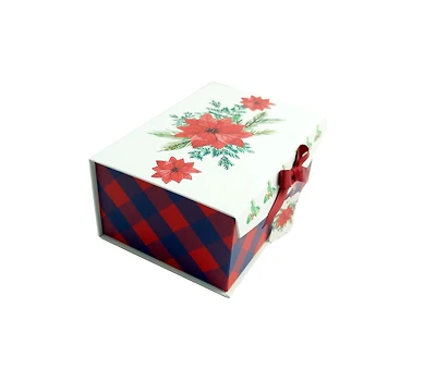 Temps de vacances 6 "x 9" x 3,75 "boîte de décoration de fleurs de noël petit