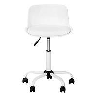 Monarch Specialties Chaise De Bureau, Hauteur Ajustable, Pivotant, Ergonomique, Bureau, Travail, Juvénile, Métal, Pu D'aspect Cuir, Blanc, Contemporain, Moderne