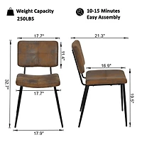 Homy Casa 4 Pack Soft Upholstered Dining Chairs with Faux Suede Seat and Easy Maintenance Design