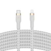 Belkin BOOSTCHARGE PRO Flex USB-C Cable with Lightning Connector 6ft White, Belkin USB-C to LTG 6ft White